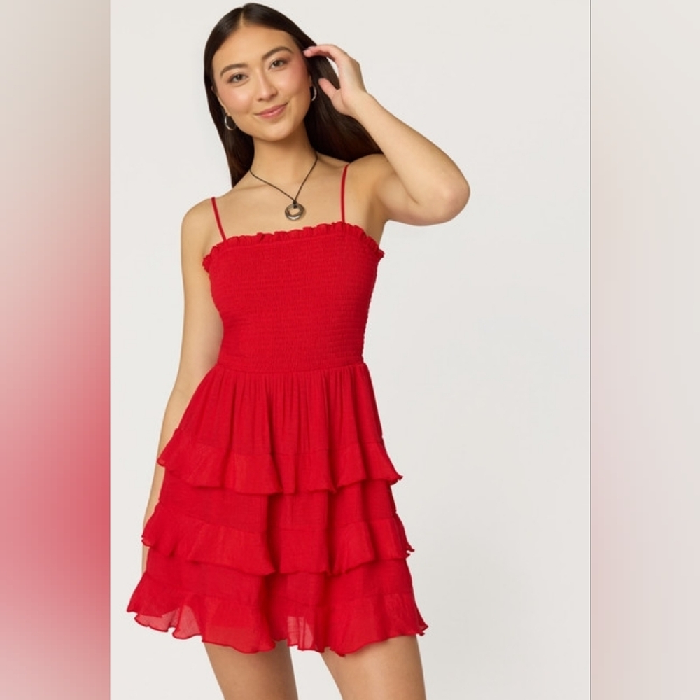 Bridget Smocked Ruffle Tiered Mini Dress